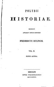 Cover of: Historiae by Polybius, Friedrich Otto Hultsch