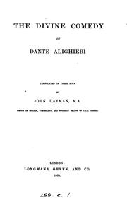 Cover of: The Divine Comedy of Dante Alighieri: Translated in Terza Rima by John Dayman