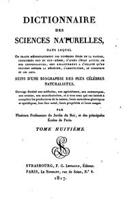 Cover of: Dictionnaire des sciences naturelles