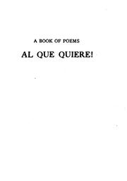 Cover of: A Book of Poems: Al Que Quiere!