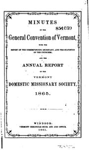 Cover of: Minutes of the ... Annual Meeting of the Congregational Convention of Vermont ... ; ... Annual ...