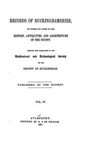 Cover of: Records of Buckinghamshire, Or, Papers and Notes on the History, Antiquities ... by Buckinghamshire Archaeological Society