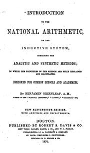 Cover of: Introduction to the National Arithmetic: On the Inductive System, Combining the Analytic and ... by Benjamin Greenleaf, Benjamin Greenleaf