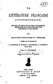 Cover of: La littérature française contemporaine