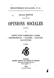 Cover of: Opinions sociales