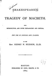 Cover of: Shakespeare's Tragedy of Macbeth by William Shakespeare
