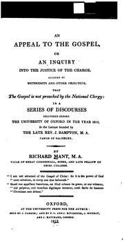 Cover of: An Appeal to the Gospel: Or, An Inquiry Into the Justice of the Charge, Alleged by Methodists ...