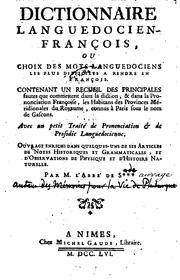 Dictionnaire languedocien-françois: contenant un recueil des principales .. by Pierre Augustin Bossier de Sauvages