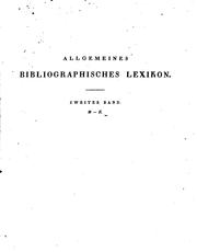 Cover of: Allgemeines Bibliographisches Lexikon