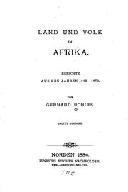 Cover of: Land und Volk in Afrika: Berichte aus den Jahren 1865-1870