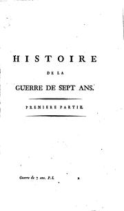 Cover of: Histoire de la Guerre de Sept Ans