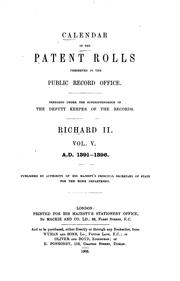 Cover of: Calendar of the patent rolls preserved in the Public Record Office, prepared ... by Great Britain, Great Britain Public Record Office, Public Record Office, Great Britain. Public Record Office, Margaret Post , Great Britain, J.G Black