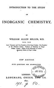 Cover of: Introduction to the study of inorganic chemistry