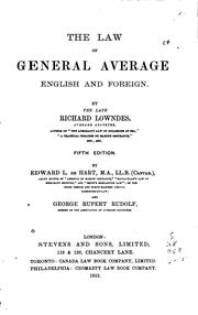 Cover of: The Law of General Average