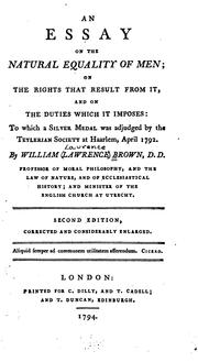 Cover of: An Essay on the Natural Equality of Men: On the Rights that Result from It, and on the Duties ...