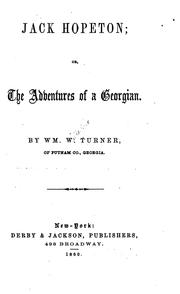 Cover of: Jack Hopeton: Or, The Adventures of a Georgian