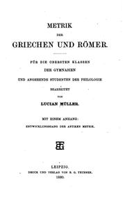 Cover of: Metrik der Griechen und Römer