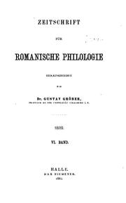 Cover of: Zeitschrift Für Romanische Philologie by Max Pfister