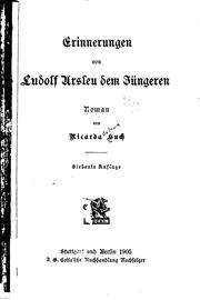 Cover of: Erinnerungen von Ludolf Ursleu dem jüngeren by Ricarda Huch