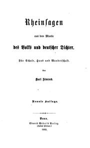 Cover of: Rheinsagen, aus dem Munde des Volks und deutscher Dichter: Für Schule, Haus und Wanderschaft by Karl Joseph Simrock