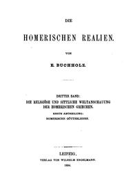 Cover of: Die homerischen Realien by Eduard Buchholz