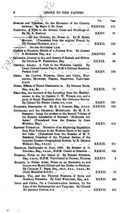 Cover of: The Journal of the Royal Geographical Society ...: General index to the fifth ten volumes of the ...