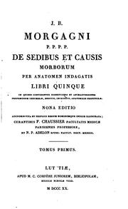 Cover of: De sedibus et causis morborum per anatomen indagatis: libri quinque: in ...
