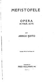 Cover of: Mefistofele: Opera in Four Acts