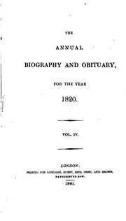 The Annual Biography and Obituary by No name