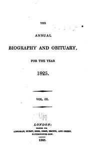 The Annual Biography and Obituary