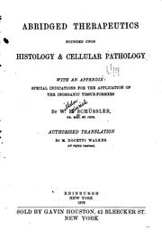 Cover of: Abridged Therapeutics Founded Upon Histology & Cellular Pathology