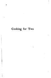 Cover of: Cooking for Two: A Handbook for Young Housekeepers by Hill, Janet McKenzie