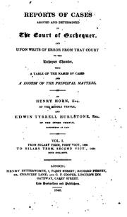 Cover of: Reports of Cases Argued and Determined in the Court of Exchequer, and Upon Writs of Error from ...