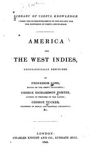 Cover of: America and the West Indies: Geographically Described