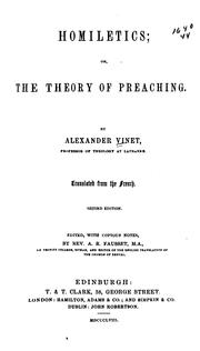 Cover of: Homiletics, Or, The Theory of Preaching by Alexandre Rodolphe Vinet, Andrew Robert Fausset