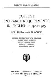 College entrance requirements in English, 1901-1905