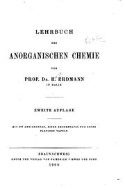 Cover of: Lehrbuch der anorganischen Chemie by Hugo Erdmann