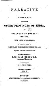 Cover of: Narrative of a Journey Through the Upper Provinces of India, from Calcutta to Bombay, 1824-1825 ...