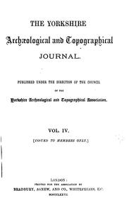 Cover of: The Yorkshire Archaeological Journal, Volume IV