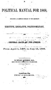 Cover of: A Political Manual for 1866 [to 1869]...