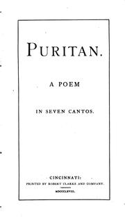 Cover of: Puritan. A Poem in Seven Cantos