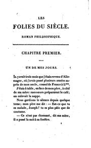 Cover of: Les folies du siècle: roman philosophique
