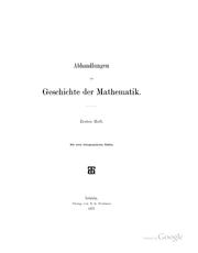Cover of: Abhandlungen zur Geschichte der Mathematik