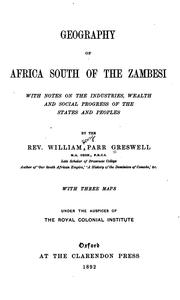Cover of: Geography of Africa South of the Zambesi