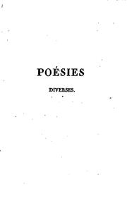 Cover of: Poésies diverses