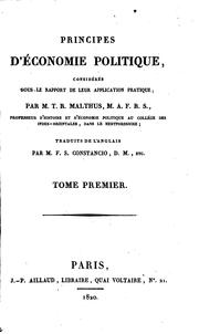 Cover of: Principes d'économie politique by Thomas Robert Malthus