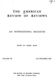 Cover of: The American Review of Reviews by Albert Shaw, Albert Shaw