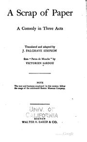 Cover of: A scrap of paper: a comedy in three acts
