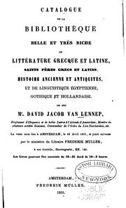 Cover of: Catalogue de la bibliothèque ...: de litterature grecque et latine ...