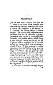 Cover of: Diary of Anna Green Winslow, a Boston School Girl of 1771 by Anna Green Winslow